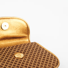 Gucci Mini Bamboo Top Handle Metallic Bag Gold/Brown