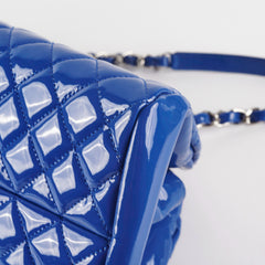 Chanel Just Mademoiselle Patent Blue Bowler Bag