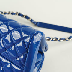 Chanel Just Mademoiselle Patent Blue Bowler Bag