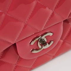 Chanel Classic Jumbo Pink Patent Flap