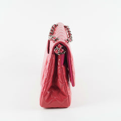 Chanel Classic Jumbo Pink Patent Flap