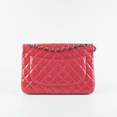 Chanel Classic Jumbo Pink Patent Flap
