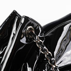 Chanel Camelia Patent Leather Tote Bag Black