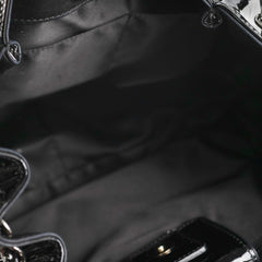 Chanel Camelia Patent Leather Tote Bag Black