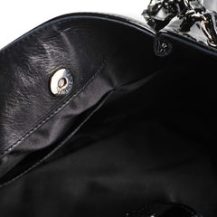 Chanel Camelia Patent Leather Tote Bag Black