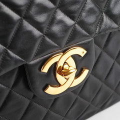 Chanel Maxi Jumbo Vintage Black 24K Gold
