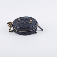 Chanel 19 Round Filigree Caviar Black