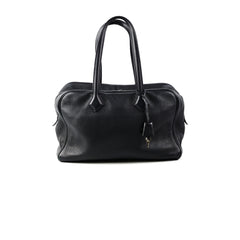 Hermes Victoria 35 Leather Handbag Black - O Square Stamp
