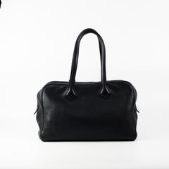 Hermes Victoria 35 Leather Handbag Black - O Square Stamp