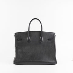 Hermes Birkin 35 Black Stamp A Square (1997)