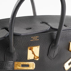 Hermes Birkin 35 Black Stamp A Square (1997)