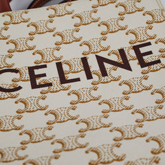 Celine Mini Vertical Cabas Canvas Logo Tote