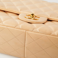Chanel Single Flap Jumbo Lambskin Beige