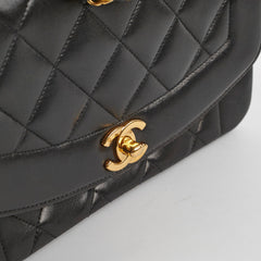Chanel Vintage Small Diana Lambskin Black - Series 3
