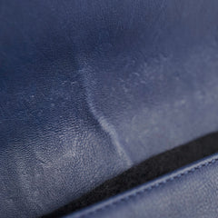 Chanel Boy Bag Old Medium Navy Blue Lambskin