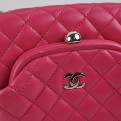 Chanel Lambskin Leather Kiss-Lock Pocket Crossbody Bag Pink