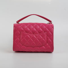 Chanel Lambskin Leather Kiss-Lock Pocket Crossbody Bag Pink
