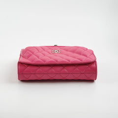 Chanel Lambskin Leather Kiss-Lock Pocket Crossbody Bag Pink