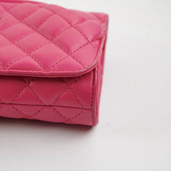 Chanel Lambskin Leather Kiss-Lock Pocket Crossbody Bag Pink