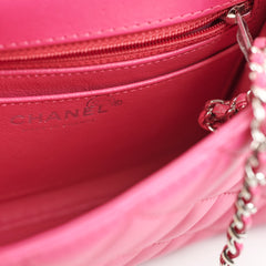 Chanel Lambskin Leather Kiss-Lock Pocket Crossbody Bag Pink