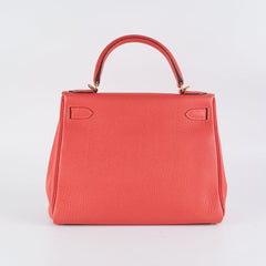 Hermes Kelly 28 Rouge Pivoine [R] - Stamp