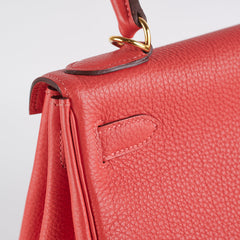 Hermes Kelly 28 Rouge Pivoine [R] - Stamp