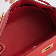 Hermes Kelly 28 Rouge Pivoine [R] - Stamp