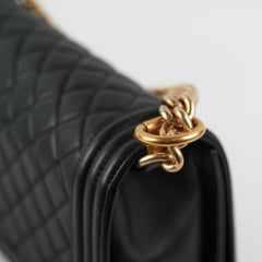 ITEM 32 - Chanel Quilted Old Medium Boy Black