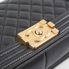 ITEM 32 - Chanel Quilted Old Medium Boy Black