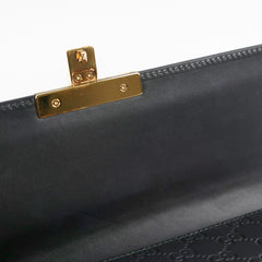 Gucci Padlock Top Handle Bag Guccissima Medium Black