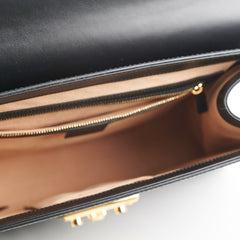 Gucci Padlock Top Handle Bag Guccissima Medium Black
