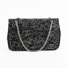Chanel Seasonal Medium/Large Tweed Crystals Black