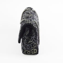 Chanel Seasonal Medium/Large Tweed Crystals Black