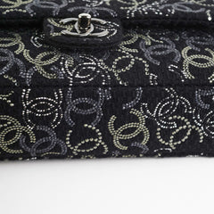 Chanel Seasonal Medium/Large Tweed Crystals Black