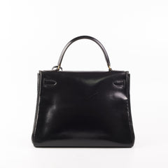 Hermes Kelly 28 Retourne Vintage Box Black Stamp R (1962)
