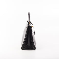 Hermes Kelly 28 Retourne Vintage Box Black Stamp R (1962)