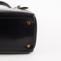 Hermes Kelly 28 Retourne Vintage Box Black Stamp R (1962)