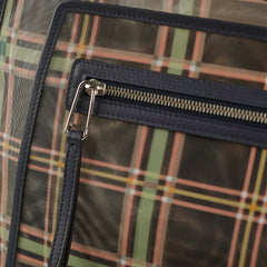 Fendi Large Mesh Plaid Shopper Tote