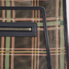 Fendi Large Mesh Plaid Shopper Tote