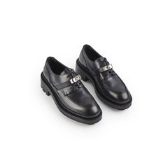 Hermes Black Kelly Oxfords Size 36.5