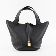 Hermes Picotin 22 Clemence Black B Stamp (2023)