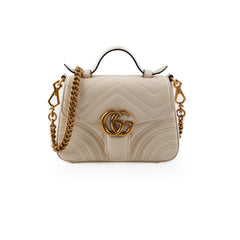 Gucci GG Marmont Mini Top Handle White