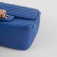 Chanel Chevron Square Mini Blue