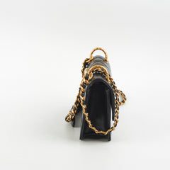 Chanel Calfskin Quilted Mini Coco Ring Flap Black Microchipped 2021