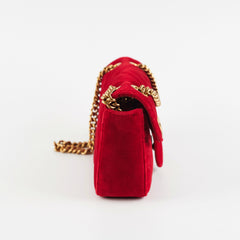 Gucci Mini Marmont Velvet Red