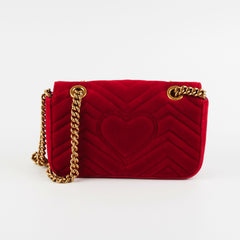 Gucci Mini Marmont Velvet Red