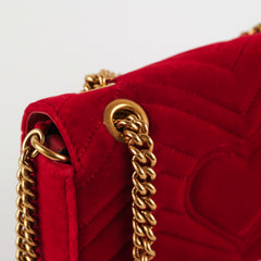 Gucci Mini Marmont Velvet Red