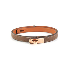 Hermes Kelly 18 Belt Epsom Etoupe Rose Gold