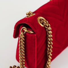 Gucci Mini Marmont Velvet Red