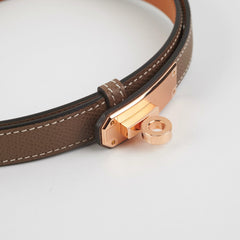 Hermes Kelly 18 Belt Epsom Etoupe Rose Gold